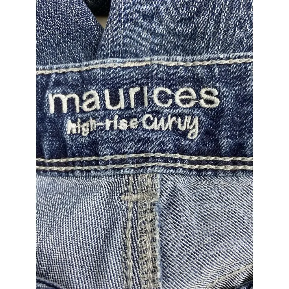 Maurice Jeans Womens‎ Size 4 High Rise Curvy Medium Wash Denim Boot